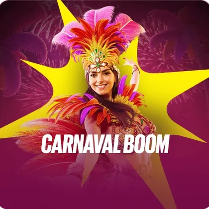 Passista de Carnaval com o texto «Carnaval Boom»